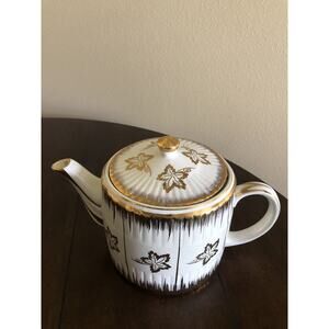 Vintage Headmaster Gilded Teapot With Leaf And Foliage Design